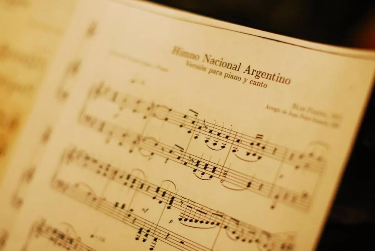 Partitura himno nacional argentino